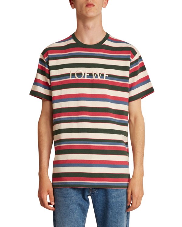 Men's Striped Typographic T-Shirt