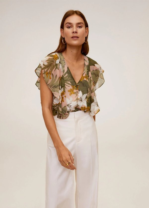 Ruffled floral blouse - Women | OUTLET USA