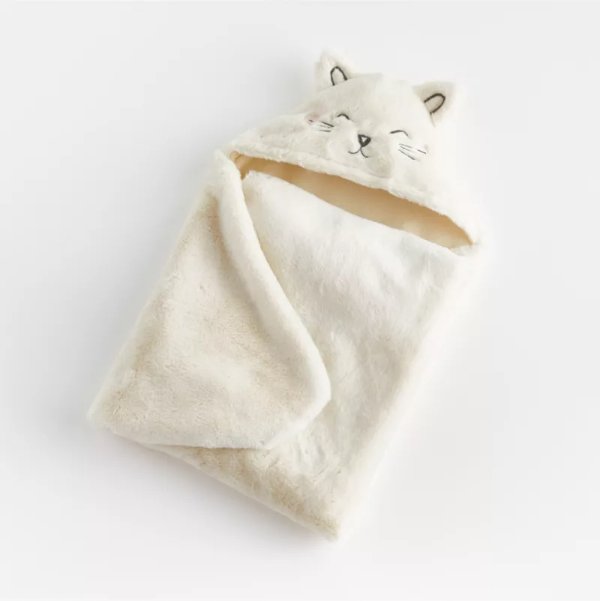 Cat Hooded Baby Blanket + Reviews | Crate and Barrel