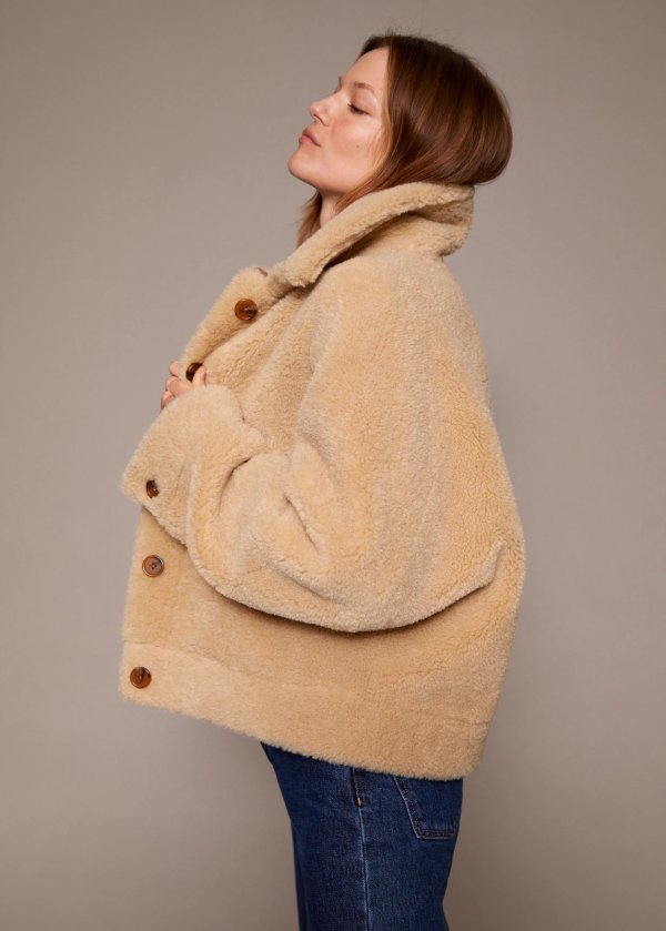 Oversized faux-shearling jacket - Women | OUTLET USA
