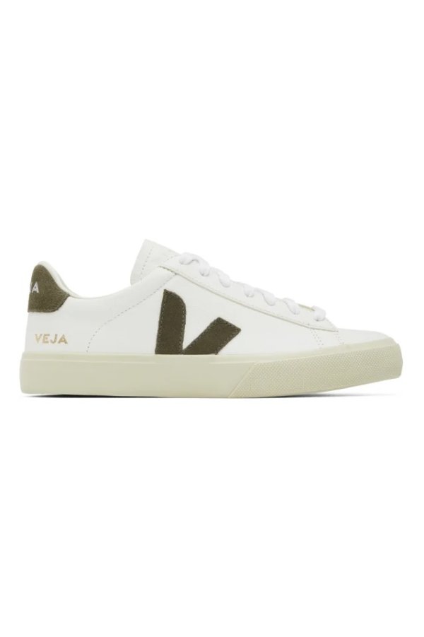 White & Khaki Campo Sneakers