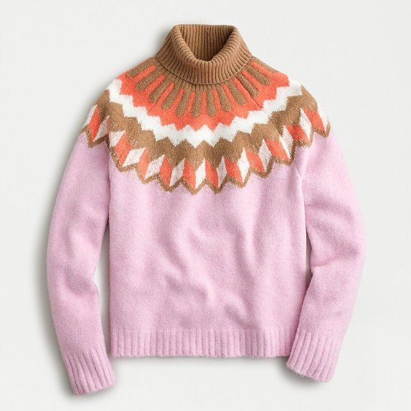 Fair Isle turtleneck sweater in supersoft yarn