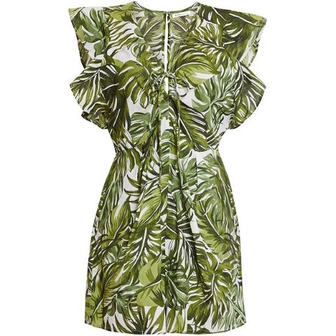 BCBGenerationTropical-Print Ruffled Romper