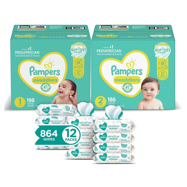 Baby Diapers and Wipes Starter Kit (2 Month Supply)