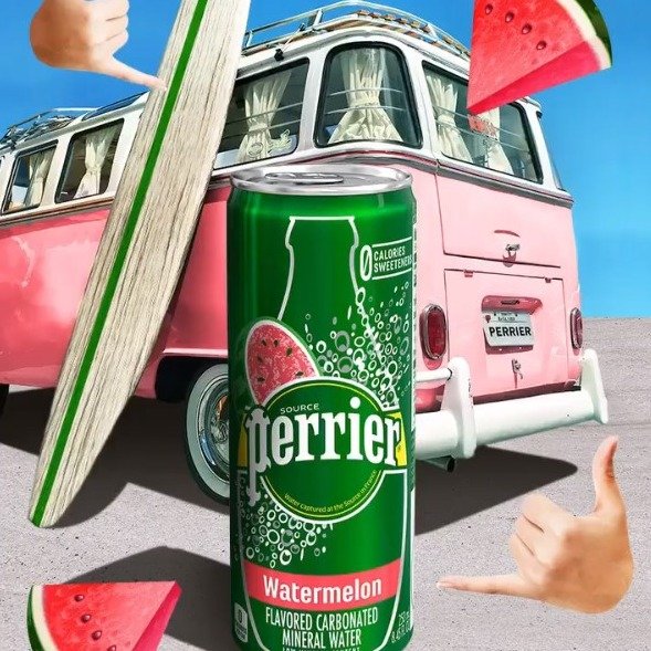 Watermelon Flavored Carbonated Mineral Water, 8.45 Fl Oz (30 Pack) Slim Cans