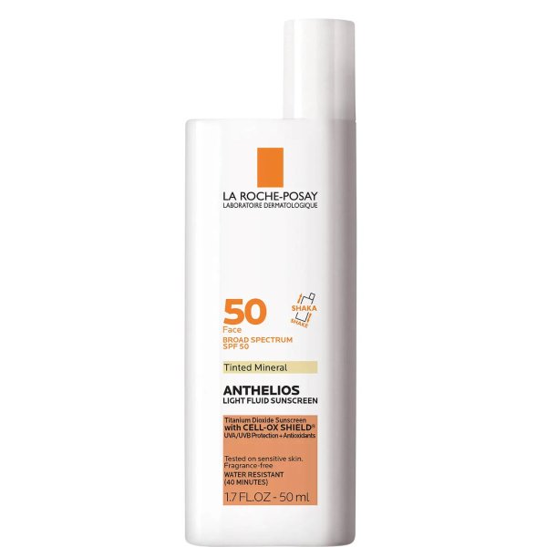 Anthelios 50 Mineral Sunscreen Tinted for Face, Ultra-Light Fluid SPF 50 with Antioxidants, 1.7 Fl. Oz.
