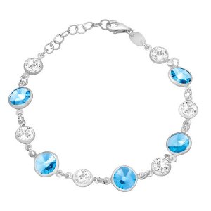 Bracelet with Blue & White Swarovski Crystals