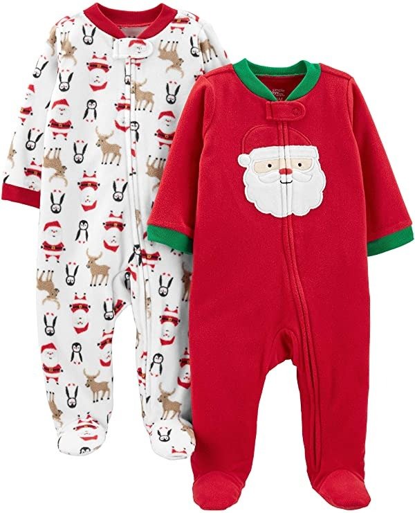 Joys by Carter's Baby 2-Pack Holiday Fleece Footed Sleep and Play