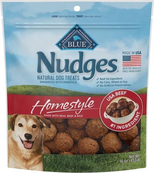 Blue Buffalo Nudges Homestyle Beef & Rice Natural Dog Treats, 16-oz bag