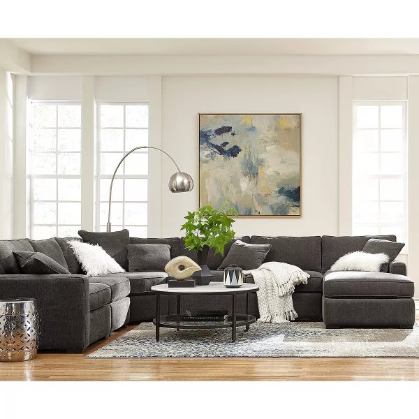 Radley 3-Piece Fabric Chaise Sectional Sofa, Created for Macy's