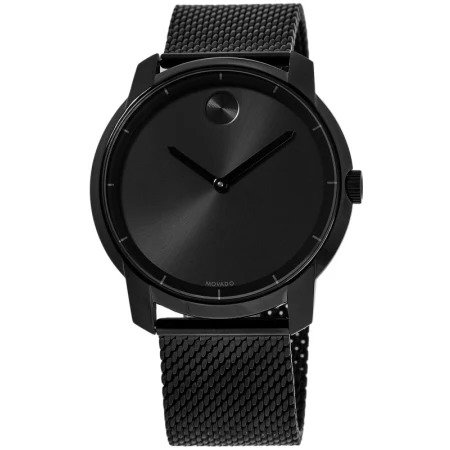 Bold Black Ion-Plated Steel Mesh Bracelet Men's Watch 3600261
