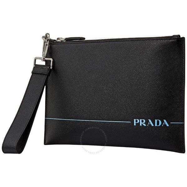 Printed Saffiano Leather Men's Pouch