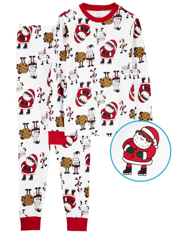 Adult 2-Piece Santa Cookies 100% Snug Fit Cotton Pajamas