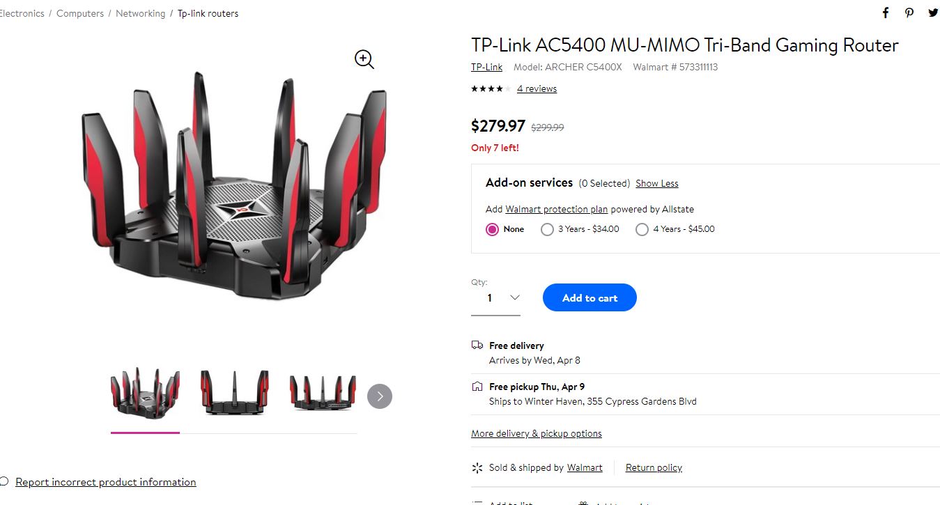 TP-Link AC5400 MU-MIMO Tri-Band Gaming Router路由器