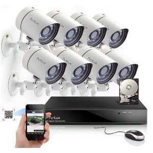 Funlux 8CH NVR 720P HD Night Vision IP Surveillance Camera Kit CCTV Security Camera System 
