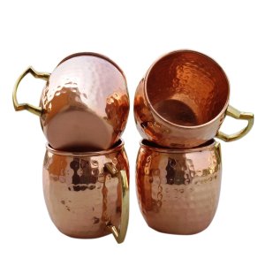Hammered Copper Moscow Mule Mug手工莫斯科铜驴杯 四个