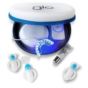 GLO Brilliant Deluxe Teeth Whitening Device Kit with Patented Blue LED Light & Heat Accelerator
