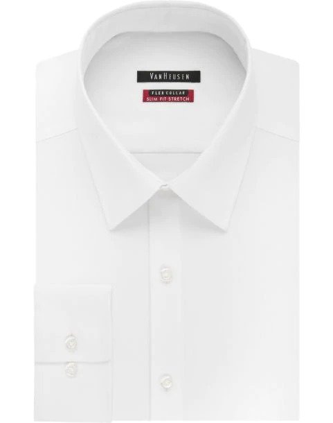 Van Heusen Flex Collar White Slim Fit Dress Shirt - Men's Shirts | Men's Wearhouse