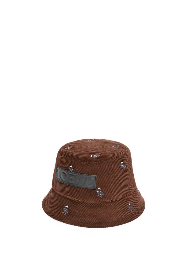 Guinea Fowl bucket hat in cotton corduroy 1 Colours