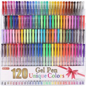 Shuttle Art 120 Unique Colors (No Duplicates) Gel Pen Set