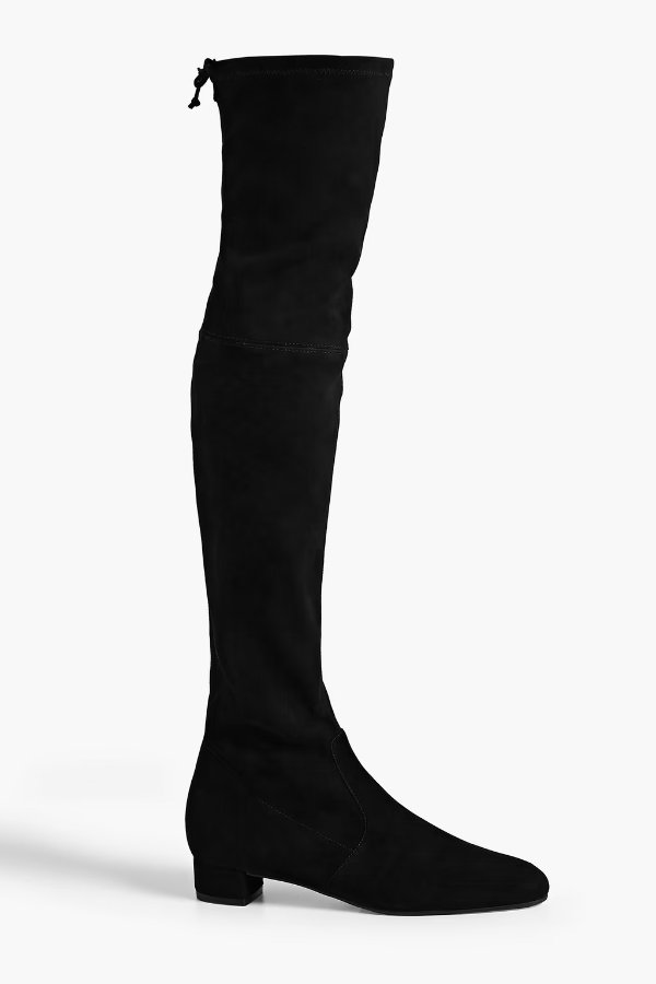 Genna stretch-suede thigh boots