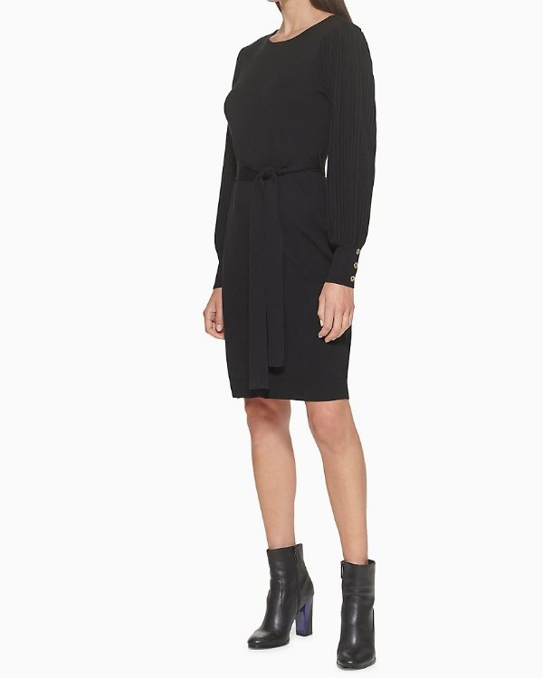 Ribbed Belted Knit Dress Ribbed Belted Knit Dress