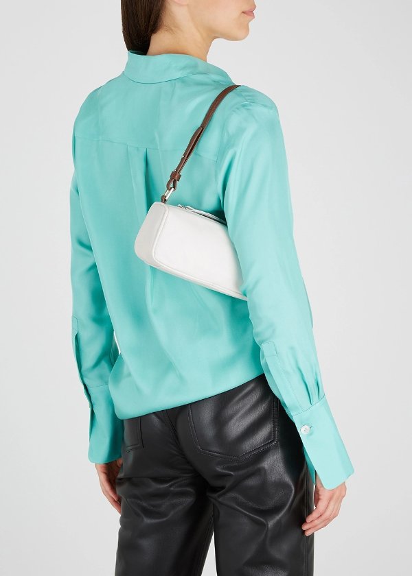 Eve white leather shoulder bag