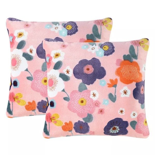 ® Kids Flower 2-pack Printed Plush Throw Pillow Set