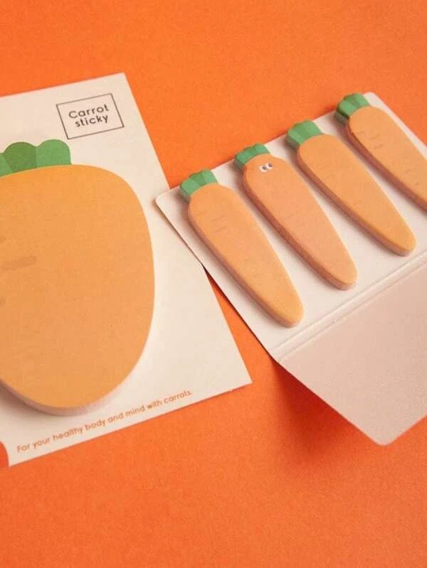 2pcs Carrot Design Sticky Note, Cute Multi-purpose Easy To Post Sticky Note For School Student, Office