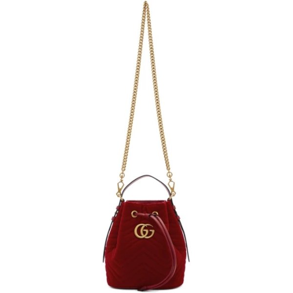 - Red Velvet GG Marmont 2.0 Bucket Bag