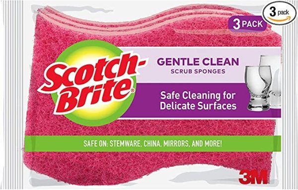 Scotch-Brite Delicate Care Scrub Sponge 3/Pkg, Count
