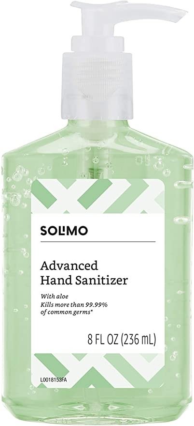 Solimo Hand Sanitizer with Vitamin E and Aloe, 8 Fl Oz