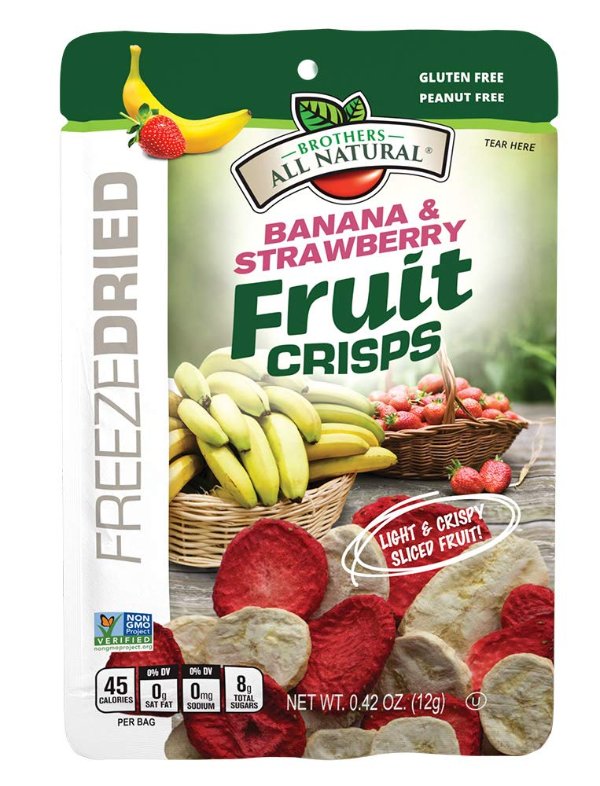 Brothers-ALL-Natural Fruit Crisps, Strawberry Banana, 0.42oz, 24pks