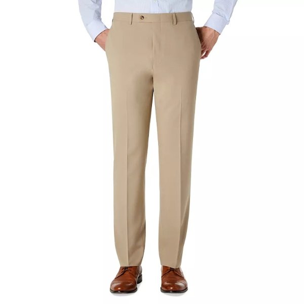 Men's Classic-Fit Solid Flat-Front Dress Pants