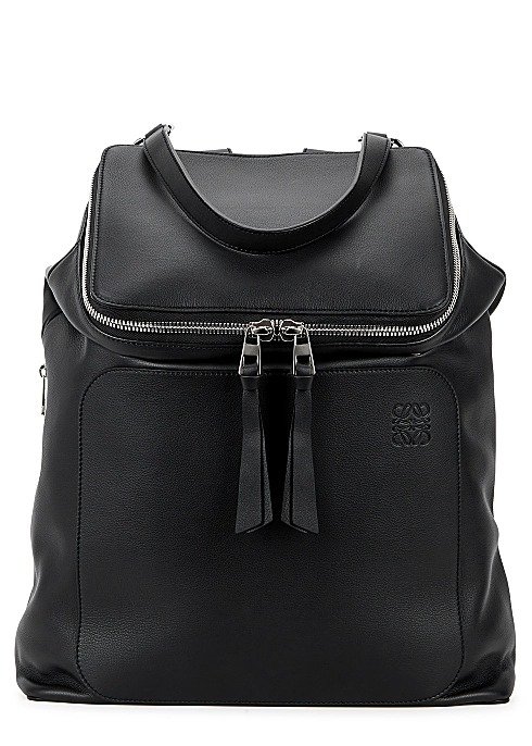 Goya black leather backpack