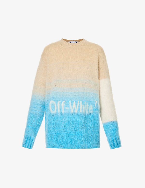 Logo-intarsia relaxed-fit mohair wool-blend jumper