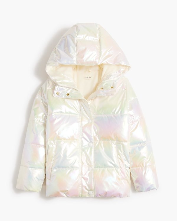 Girls' shiny puffer jacket