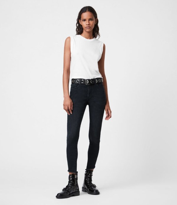 Miller Mid-Rise Skinny Jeans, Black