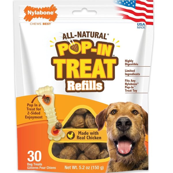 All-Natural Pop-In Dog Treat Refills Chicken Pop-In All Sizes (30 Count)