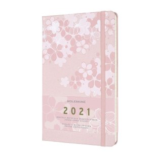 Moleskine Limited Edition Sakura 12 Month 2021 Monthly Planner, Hard Cover, Large (5"x 8.25")