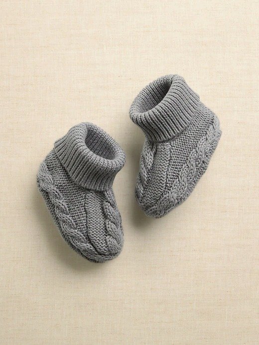 Baby Sweater Cable Knit Bootie