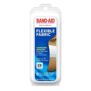 Band-Aid Brand Flexible Fabric Adhesive Bandages for Wound Care and First Aid, All One Size, 8 ct