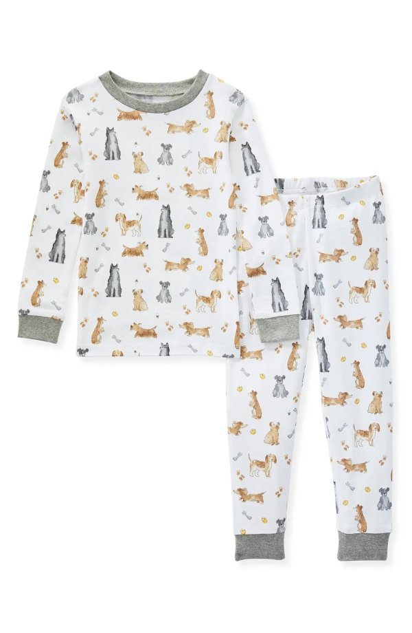Kids' Puppy Party Organic Cotton Fitted Two-Piece Pajamas