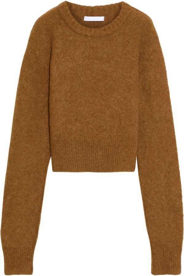 Brushed alpaca-blend sweater