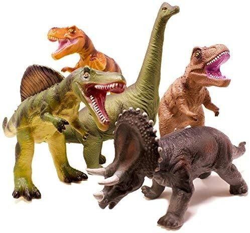 5 Piece Jumbo Dinosaur Set - Kids, Children, Toddlers Highly Detailed, Realistic Toy Set for Dinosaur Lovers - Perfect for Party Favors, Birthday Gifts, and More