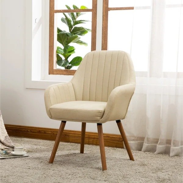 Fellingsbro Pleated Fabric Accent Chair - Tan