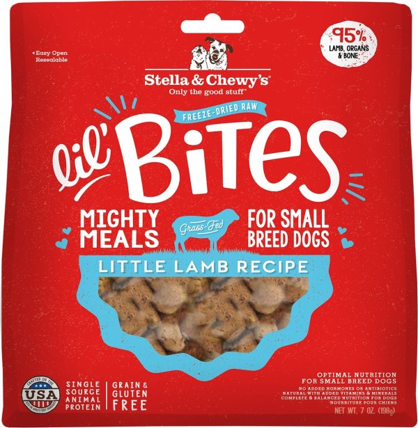 Lil' Bites Little Lamb Recipe Small Breed Freeze-Dried Raw Dog Food, 7-oz bag - Chewy.com