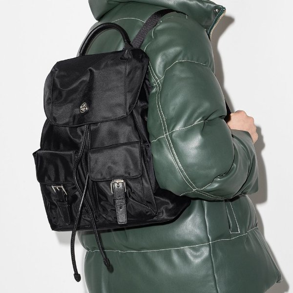nylon flap backpack