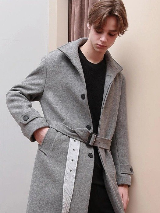 [Unisex ]Watson Robe Wool Single Coat Gray