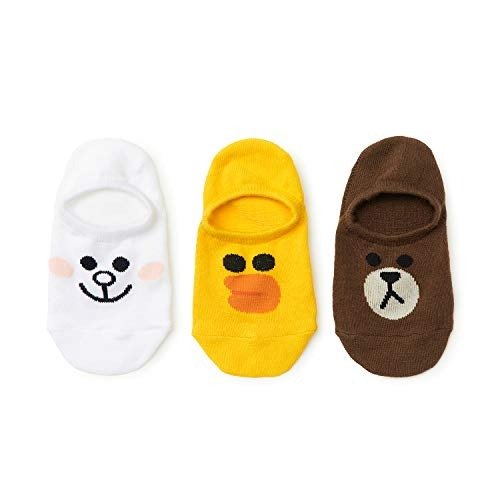 No Show Socks - 3-Pack Set of Cute Character Designed Kids Cotton Ankle Liner Sock for Flats